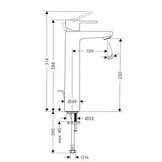 Смеситель для раковины Hansgrohe Vernis Blend 71575000 хром